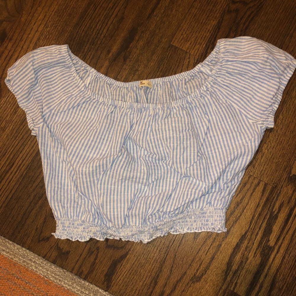 Hollister Striped Cinched Crop Top
